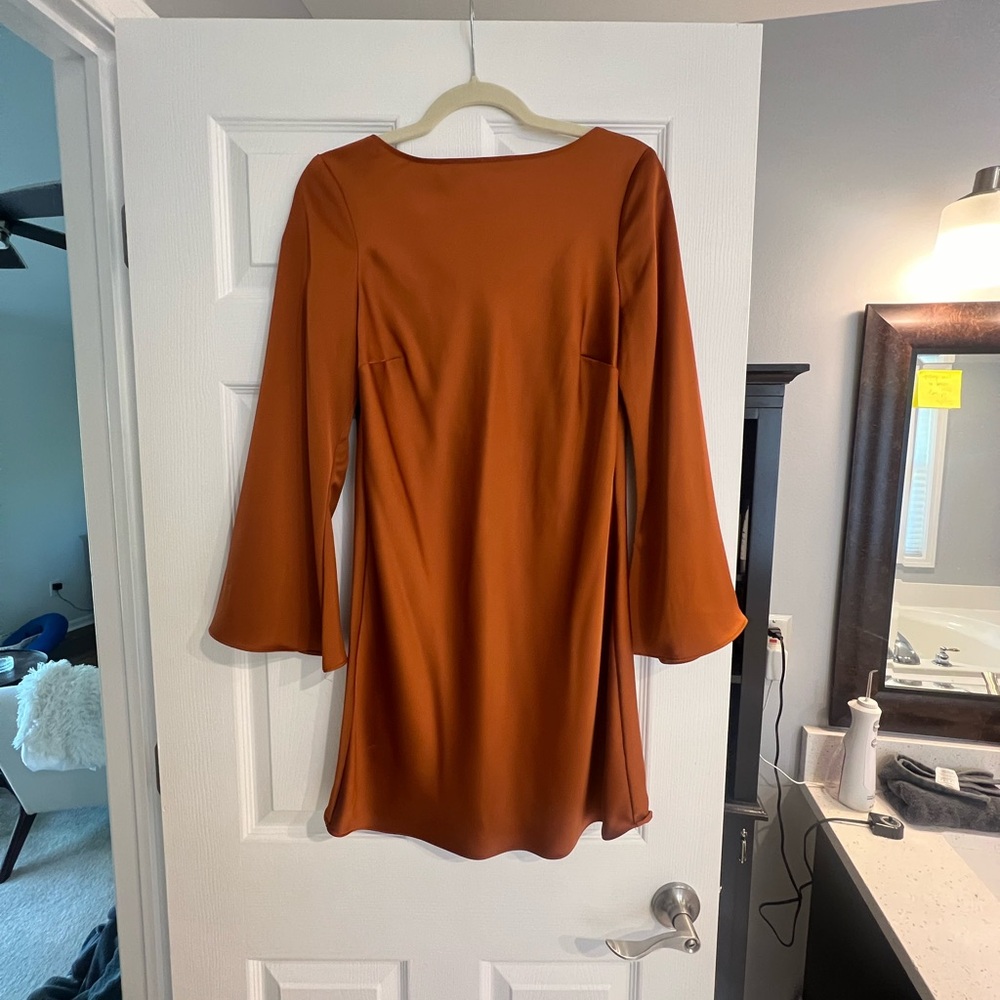 Elegant Rust Orange Women's Dress